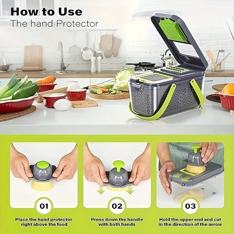 22-in-1 Multi-Functional Vegetable Mandoline Chopper & Slicer