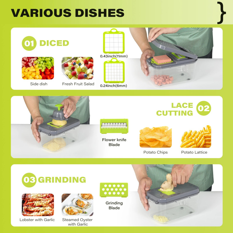 22-in-1 Multi-Functional Vegetable Mandoline Chopper & Slicer