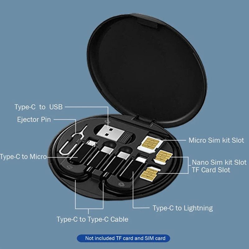 5-in-1 Multi-Function Fast Charging Data Cable & Storage Box Set