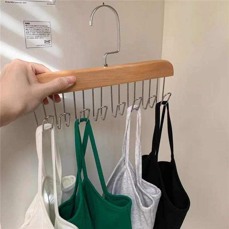 Multifunctional Wooden Hook Hanger
