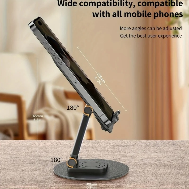 360° Rotatable Foldable Metal Desktop Phone & Tablet Stand
