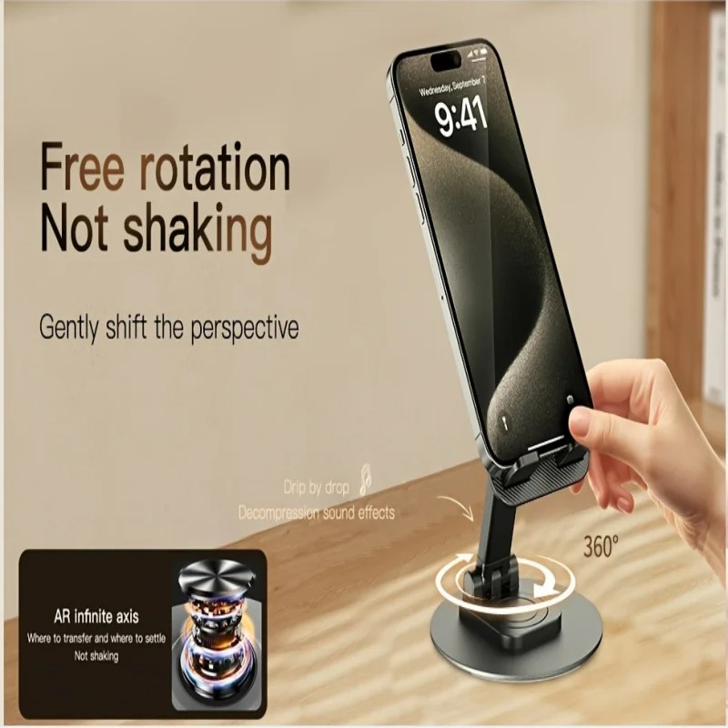 360° Rotatable Foldable Metal Desktop Phone & Tablet Stand