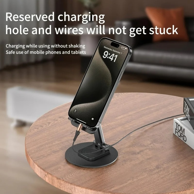 360° Rotatable Foldable Metal Desktop Phone & Tablet Stand
