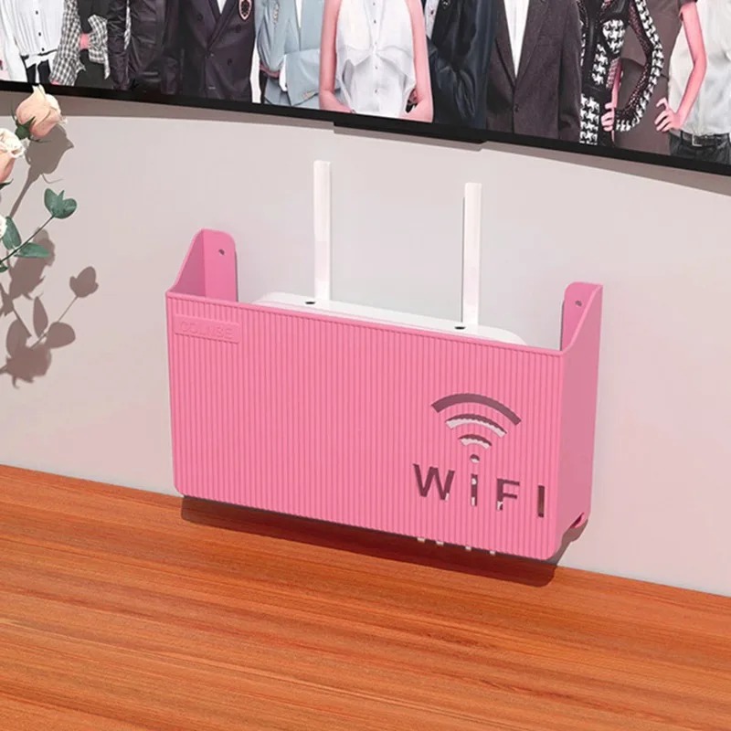 Wall-Mounted ABS Plastic WiFi Router Storage Box & Cable Organizer