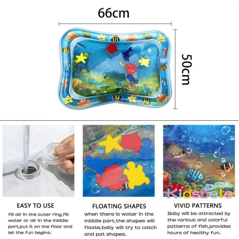 Inflatable Tummy Time Water Play Mat for Babies and Toddlers