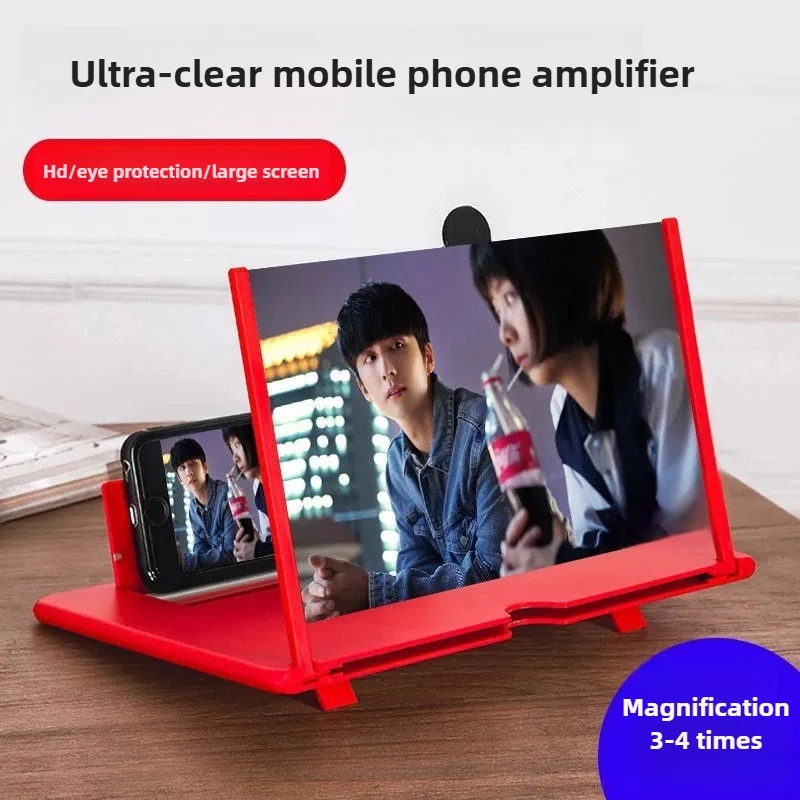 Portable Mobile 3D Screen Magnifier with Foldable Box Stand (Random Color)