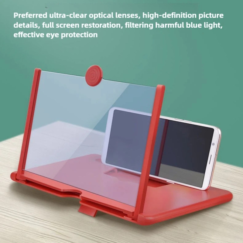 Portable Mobile 3D Screen Magnifier with Foldable Box Stand (Random Color)