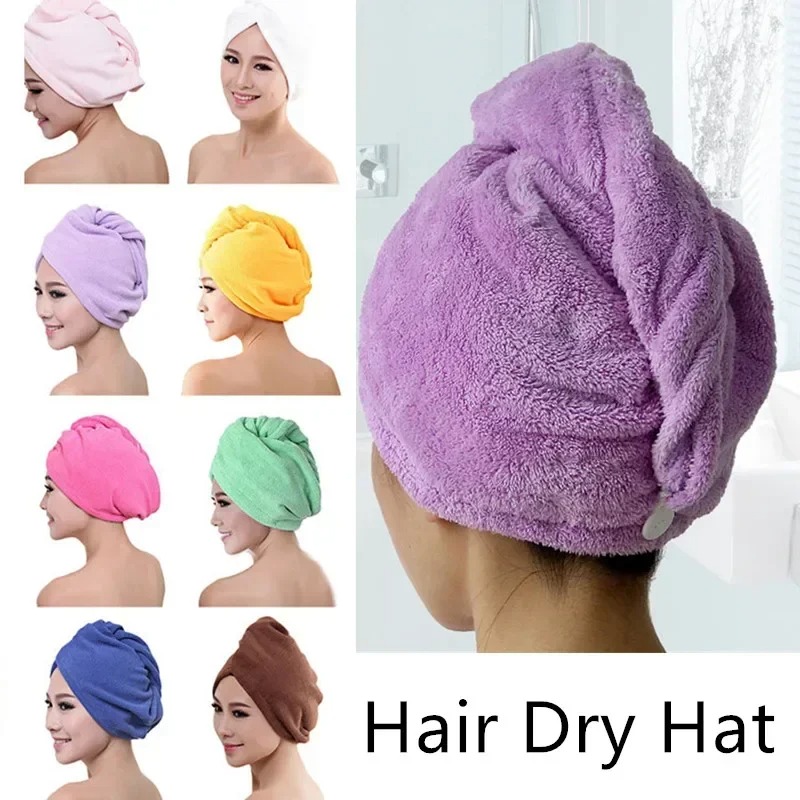 Quick-Drying Microfiber Hair Drying Cap & Absorbent Bath Towel Wrap