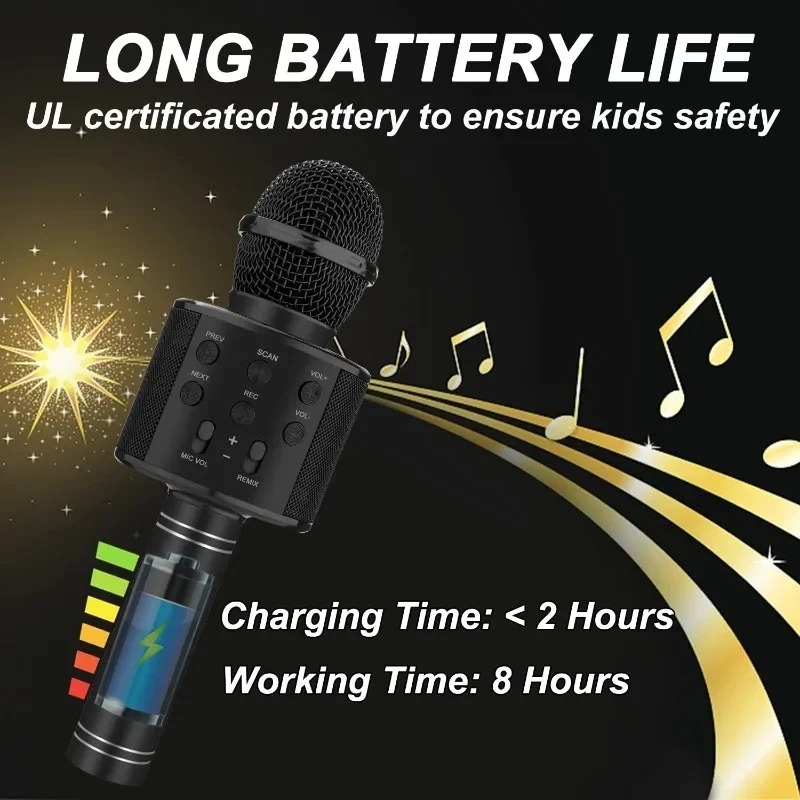 WS-858 Wireless Bluetooth Karaoke Microphone & Speaker