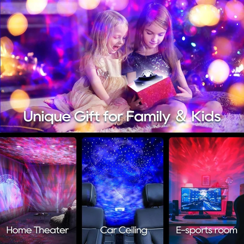 LED Starry Sky Ocean Wave Projector with Bluetooth Speaker