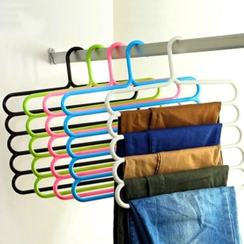 Multi-Layer 5-Hole Space-Saving Garment & Scarf Hanger