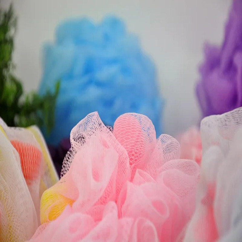 Big Size Candy Color Exfoliating Bath Sponge & Mesh Body Scrubber