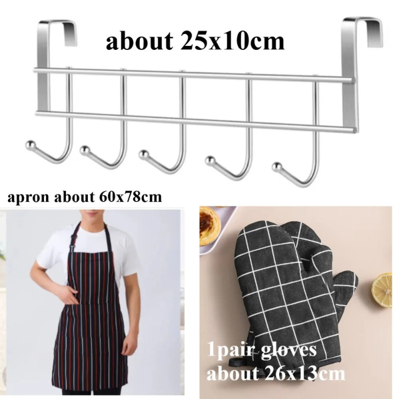 Stainless Steel Over-the-Cabinet 5-Hook Towel Rack