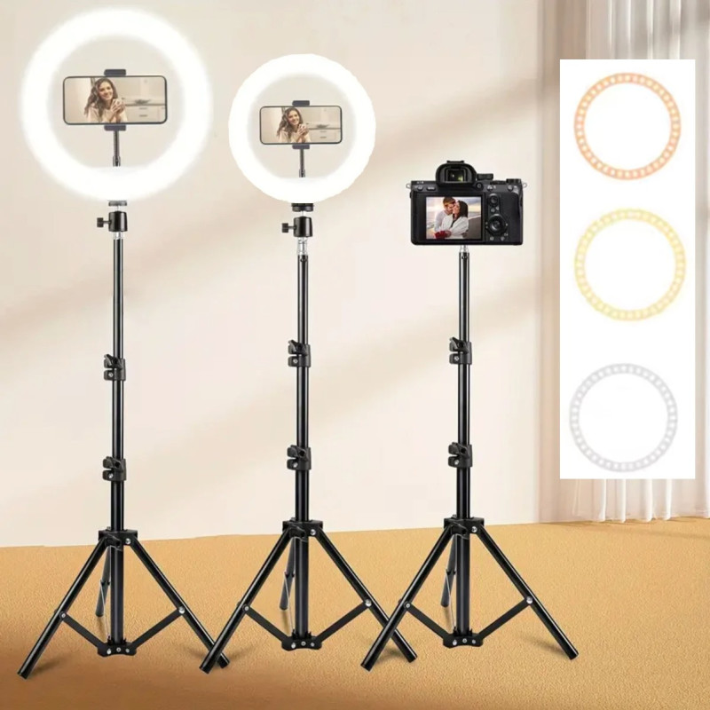 10-Inch LED Ring Light with Tripod Stand & Phone Holder
