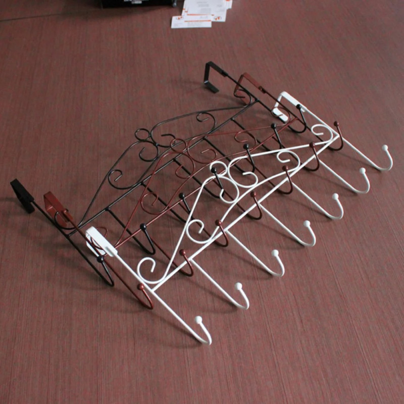 Over-the-Door 7-Hook Metal Organizer Rack