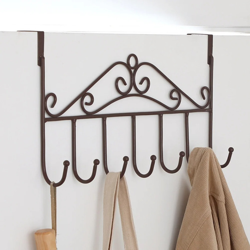 Over-the-Door 7-Hook Metal Organizer Rack