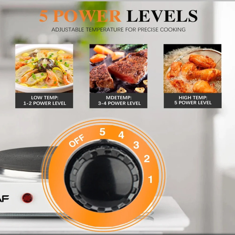 RAF Single Burner Electric Hot Plate Stove - 1000W
