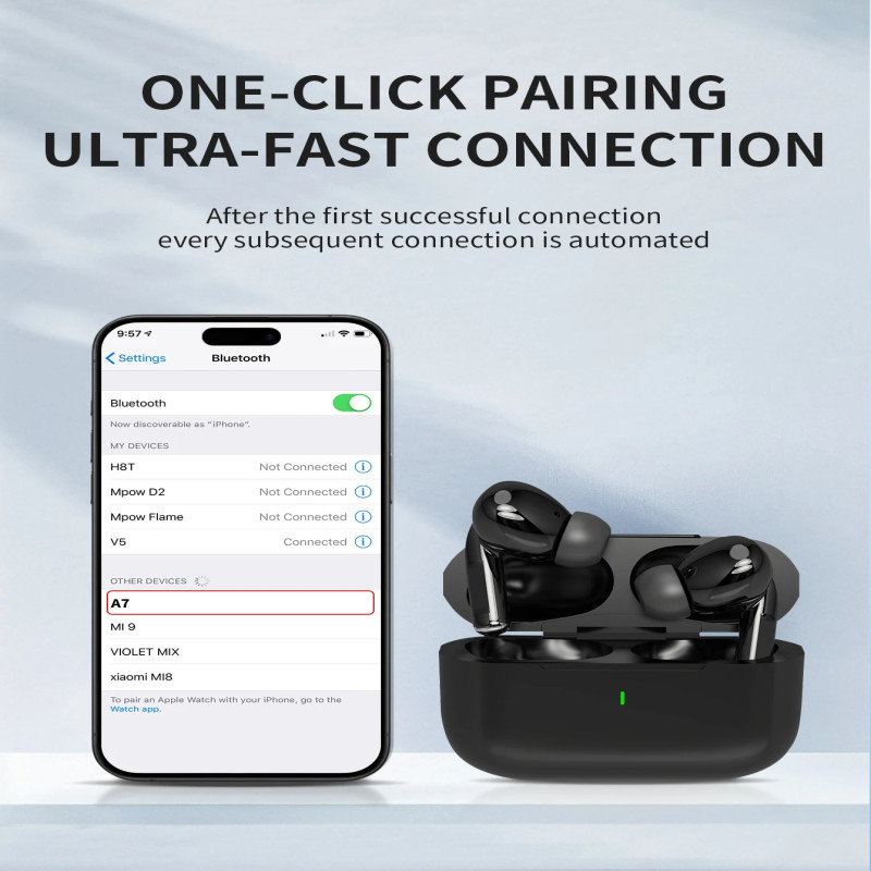 Wireless Bluetooth In-Ear Earbuds (Black)