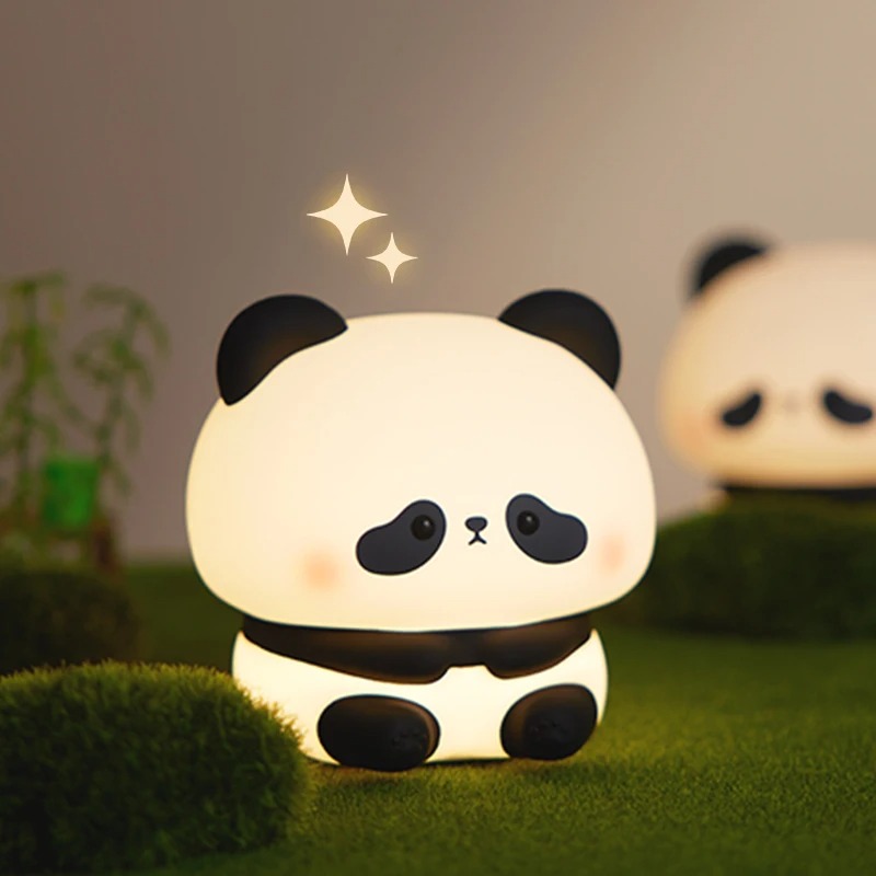 Cute Silicone Sleeping Panda USB Rechargeable Touch LED Night Light