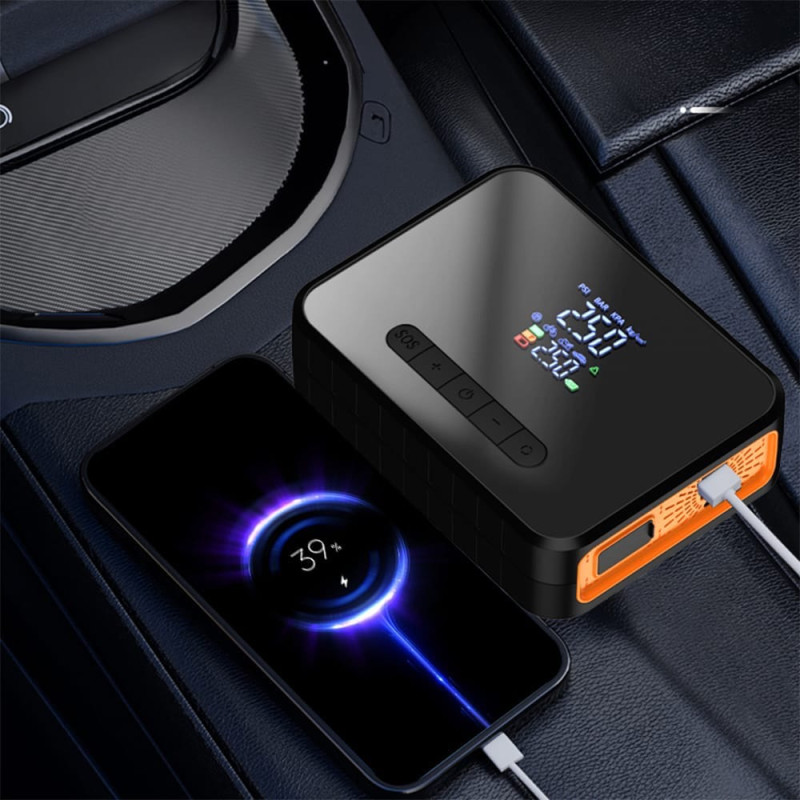 CX-319 4-in-1 Portable Car Jump Starter, Air Pump & Power Bank