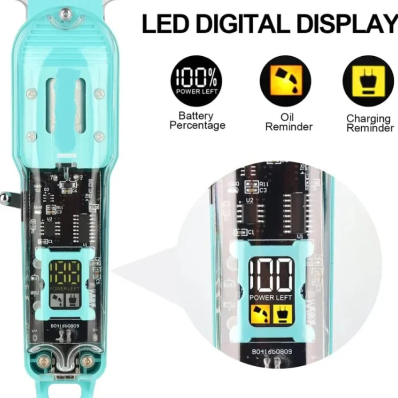 Daling Transparent LCD Cordless Hair Trimmer