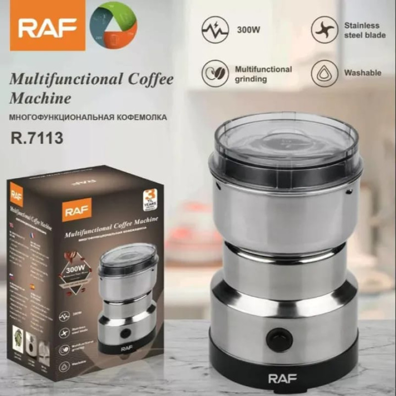 RAF Mini Electric Stainless Steel Coffee Bean & Masala Grinder