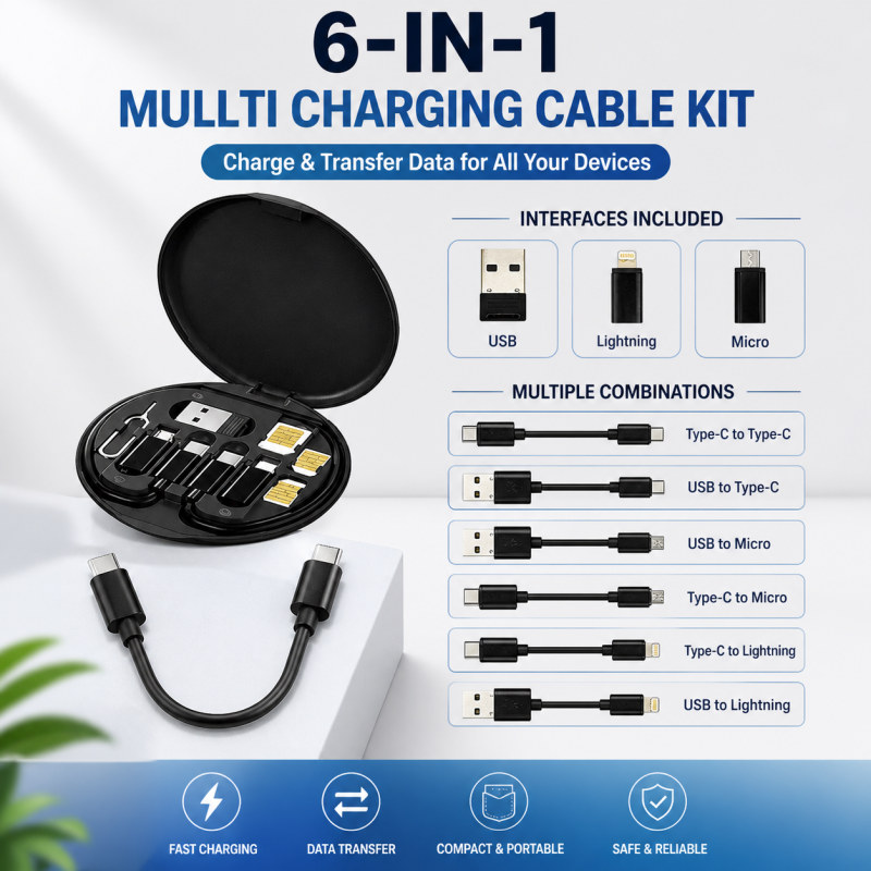 5-in-1 Multi-Function Fast Charging Data Cable & Storage Box Set