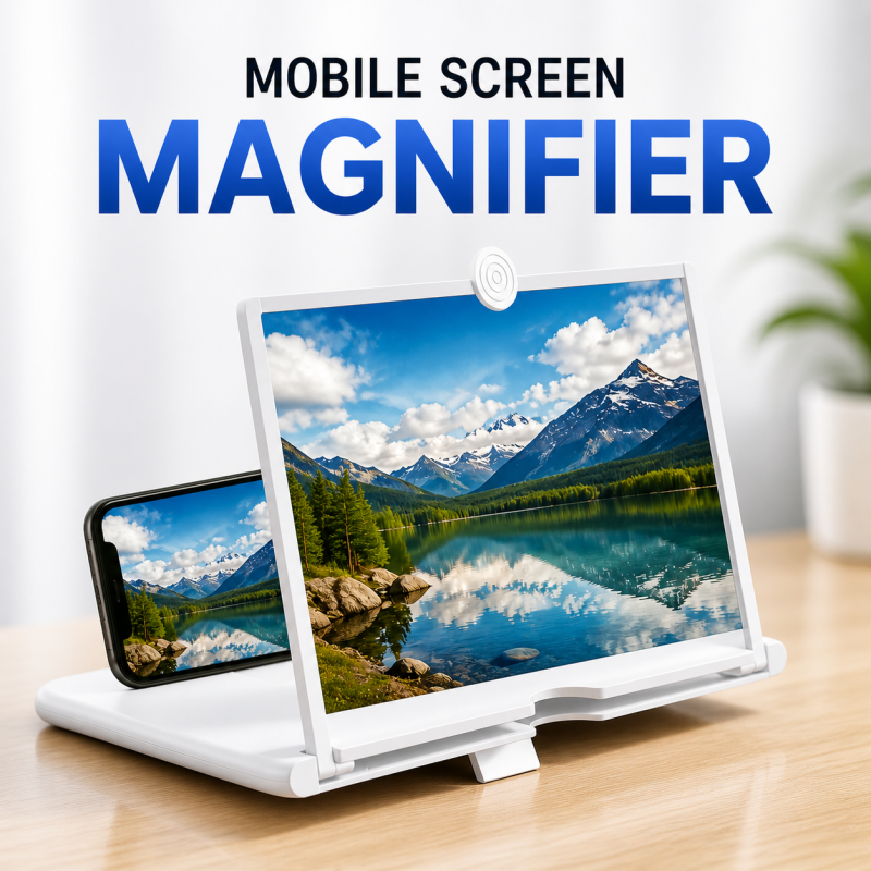 Portable Mobile 3D Screen Magnifier with Foldable Box Stand (Random Color)