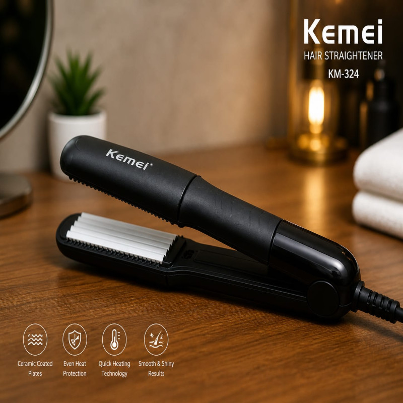 Kemei KM-324 Professional Hair Crimper & Styling Iron