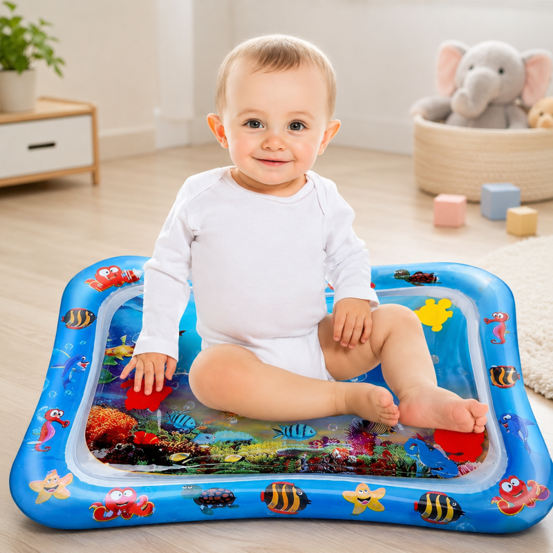 Inflatable Tummy Time Water Play Mat for Babies and Toddlers