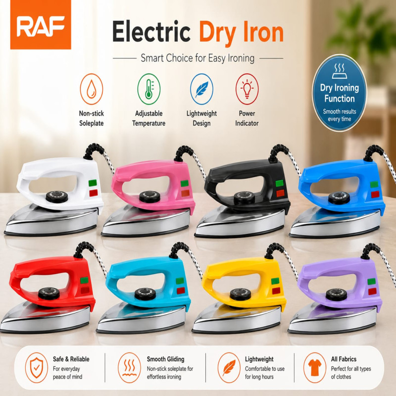 RAF Electric Deluxe Non-Stick Dry Iron
