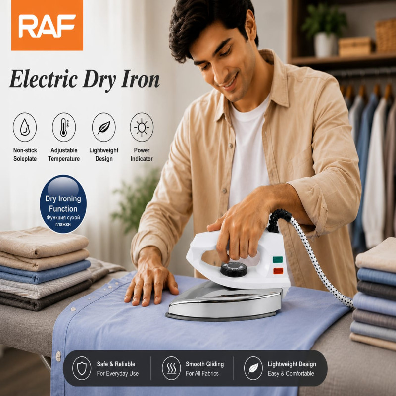 RAF Electric Deluxe Non-Stick Dry Iron