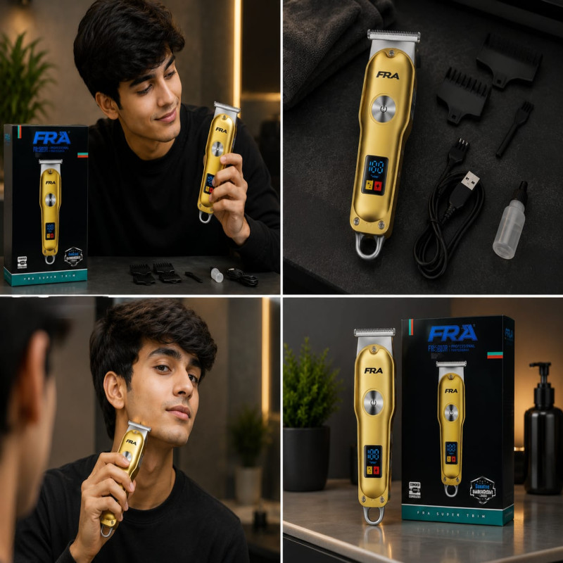 FRA Professional Cordless Hair Trimmer with Digital LED Display