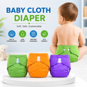 Reusable & Washable Adjustable Cloth Baby Diapers with Microfiber Inserts