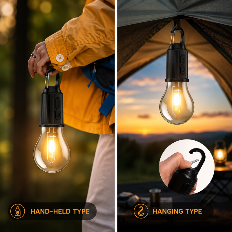 Portable Rechargeable LED Emergency Hanging Bulb Light