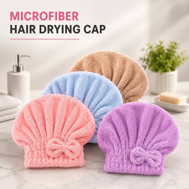 Quick-Drying Microfiber Bath Towel Cap