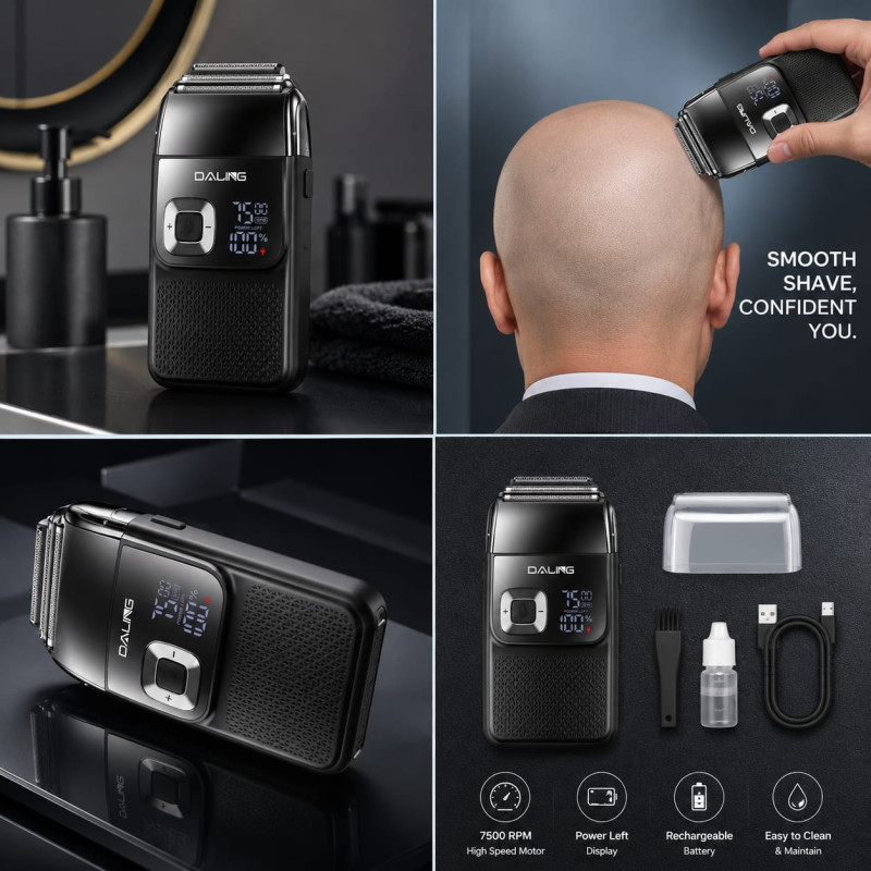 Daling DL-9300 2-in-1 7500RPM Cordless Electric Shaver & Groomer