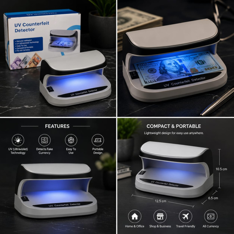 Portable Rechargeable UV Counterfeit Bill & Currency Detector Machine
