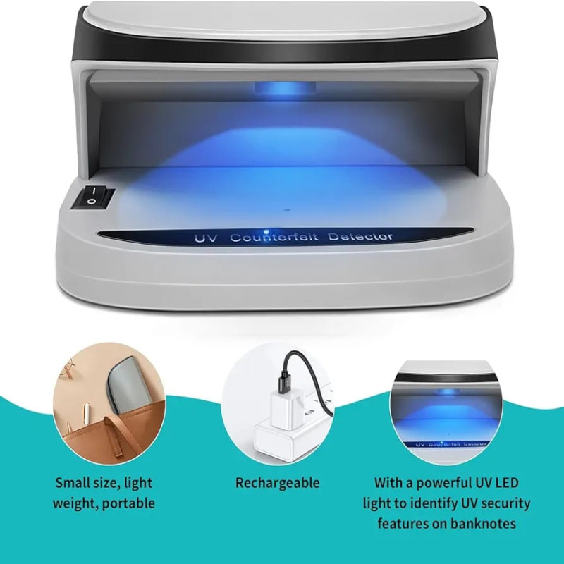 Portable Rechargeable UV Counterfeit Bill & Currency Detector Machine
