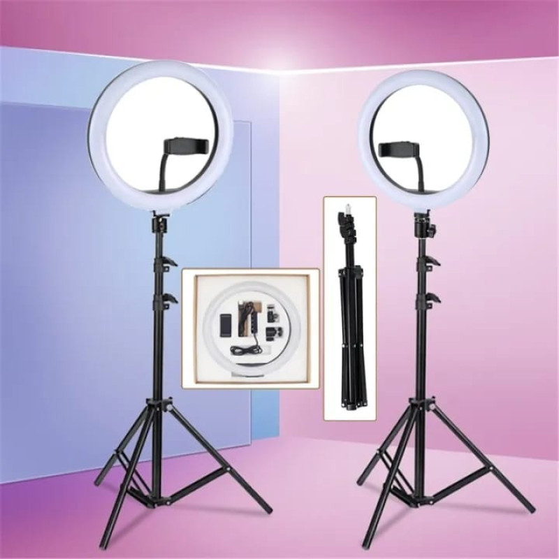 10-Inch LED Ring Light with Tripod Stand & Phone Holder
