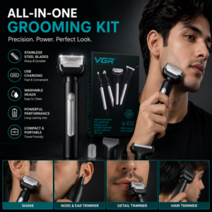 VGR V-630 Professional Cordless Hair Trimmer & Grooming Kit