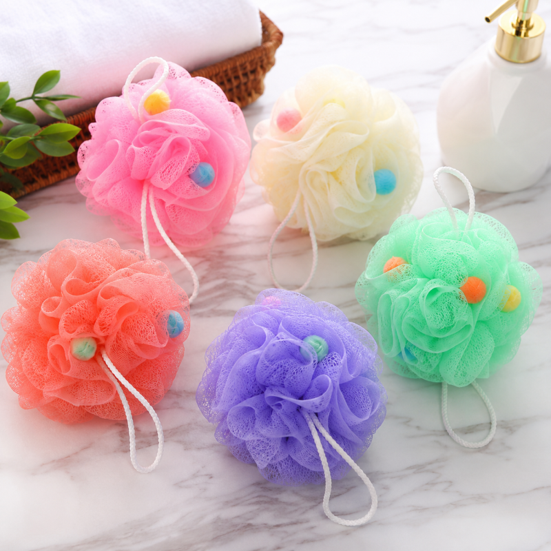 Big Size Candy Color Exfoliating Bath Sponge & Mesh Body Scrubber