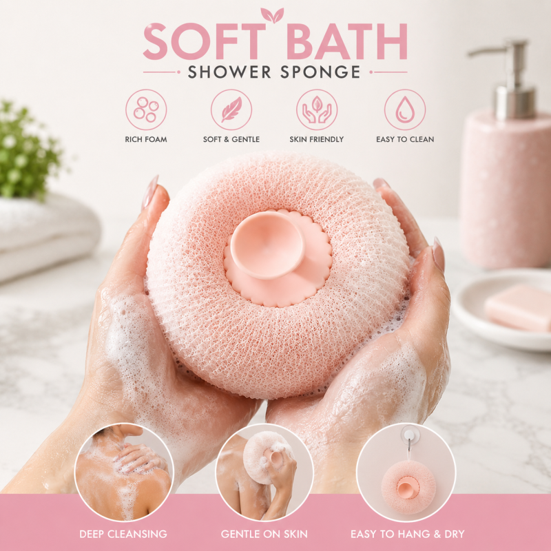 Soft Exfoliating Bath Sponge & Body Scrubber