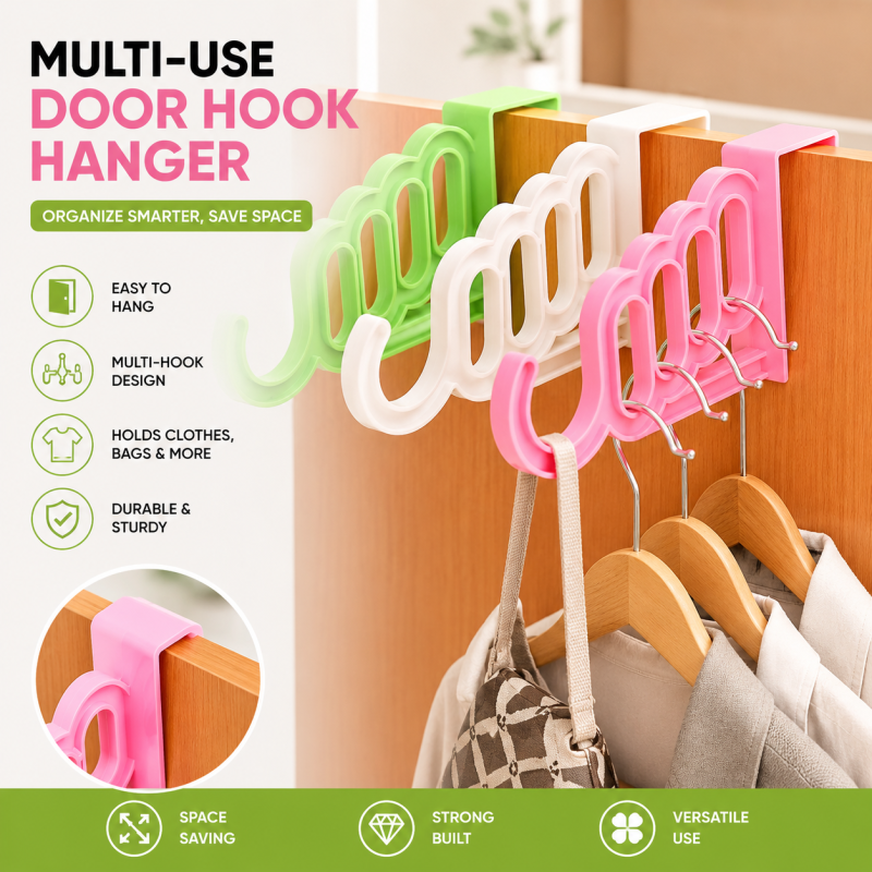 Over-the-Door Multi-Hole Clothing & Towel Hanging Organizer