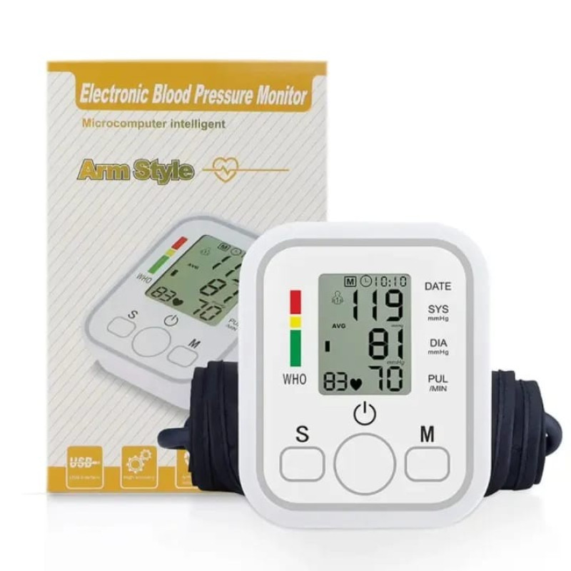 Automatic Digital Upper Arm Blood Pressure Monitor with USB Power