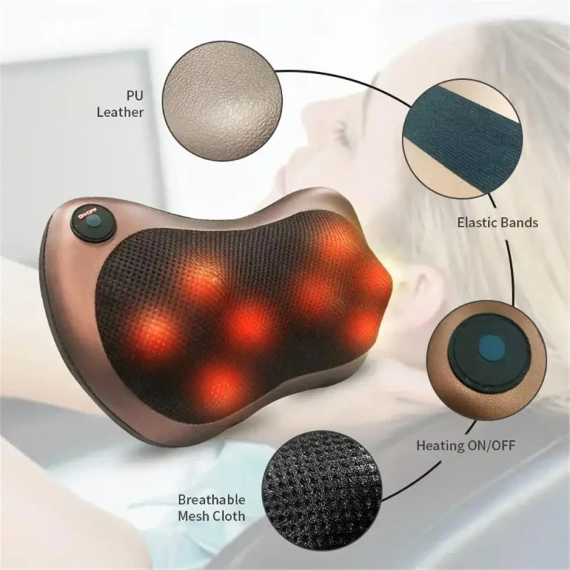 Multi-Functional 3D Kneading Electric Massager for Neck, Back, Waist & Legs