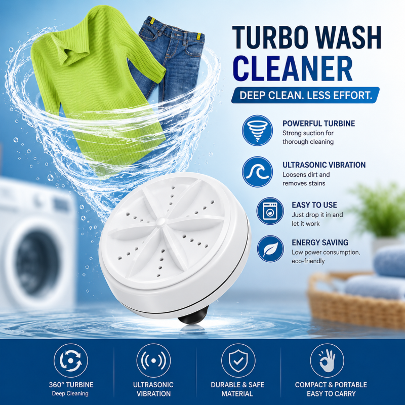 Portable Ultrasonic Turbine Mini Washing Machine