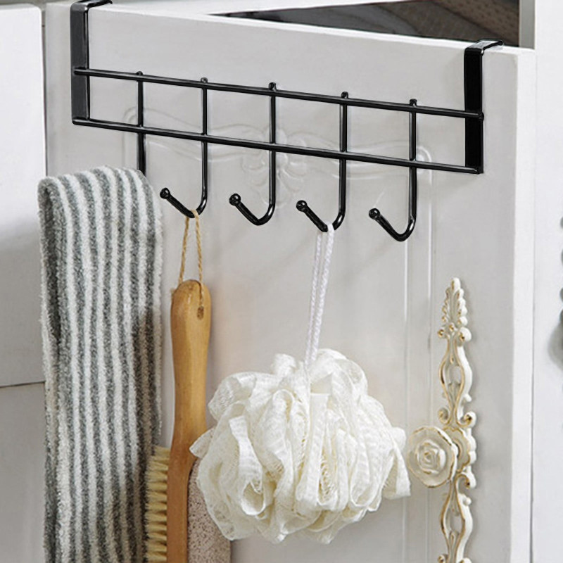 Stainless Steel Over-the-Cabinet 5-Hook Towel Rack