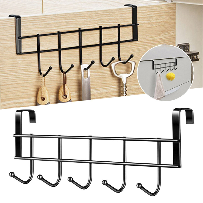 Stainless Steel Over-the-Cabinet 5-Hook Towel Rack