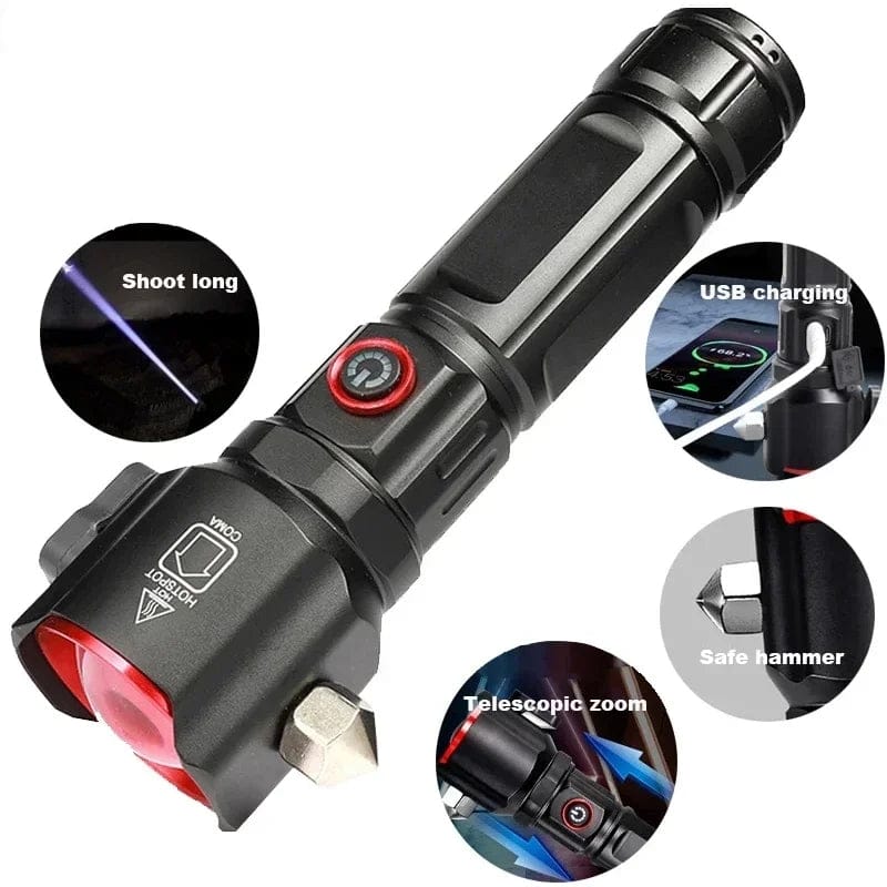 Multifunctional 8800mAh Waterproof Emergency LED Flashlight & Power Bank